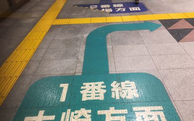 ↑ 2番線 新木場方面 →1番線 大崎方面
